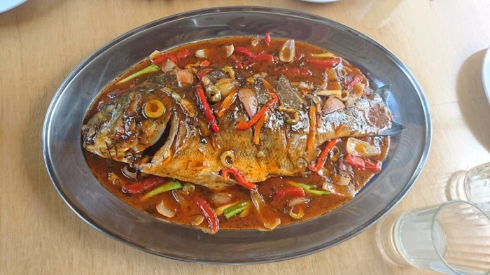 Meal at Restaurante Mococho in Huanchaco, Peru